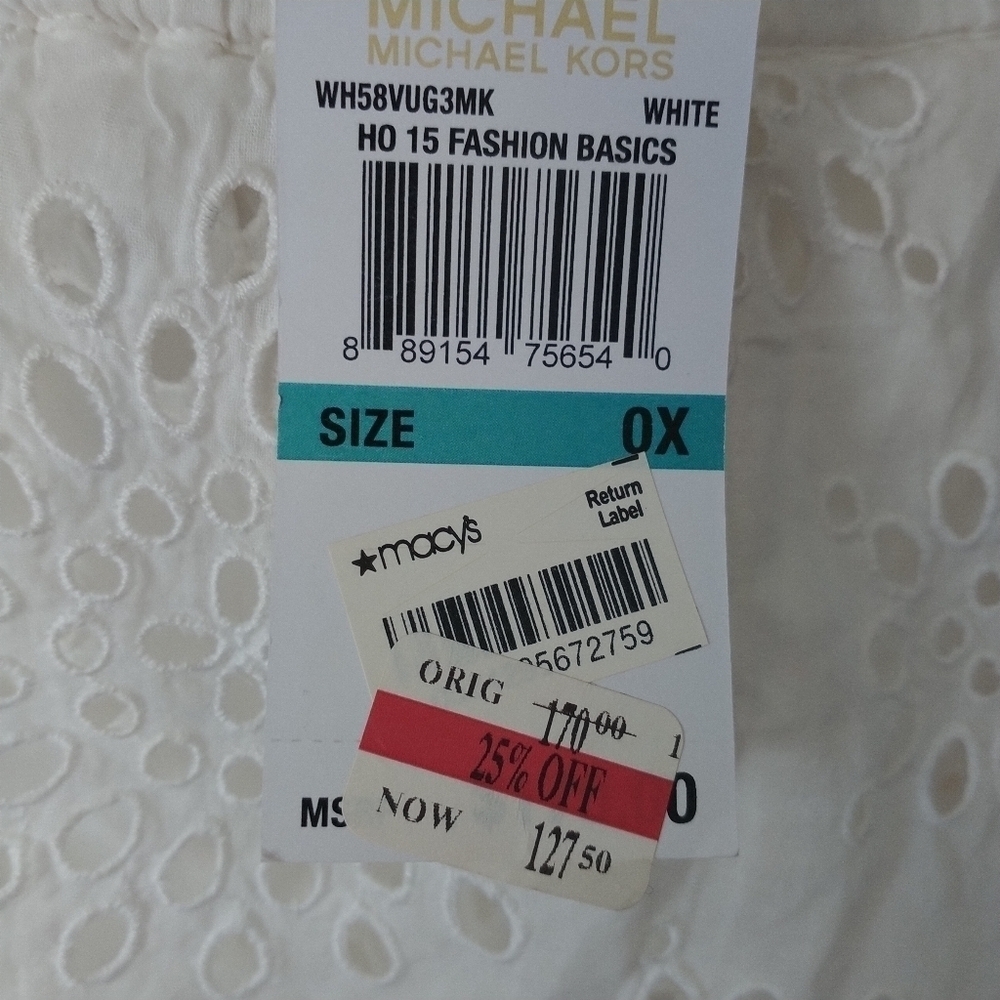 Michael Michael Kors White Eyelet Tiered Maxi Dress OX - Picture 10 of 15